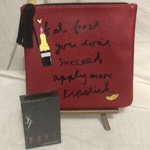 ybf lipstick collection and cosmetics bag
